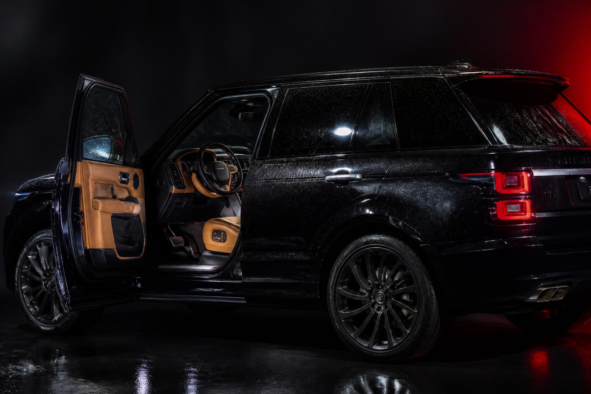 Freshly detailed luxury SUV with deep gloss finish